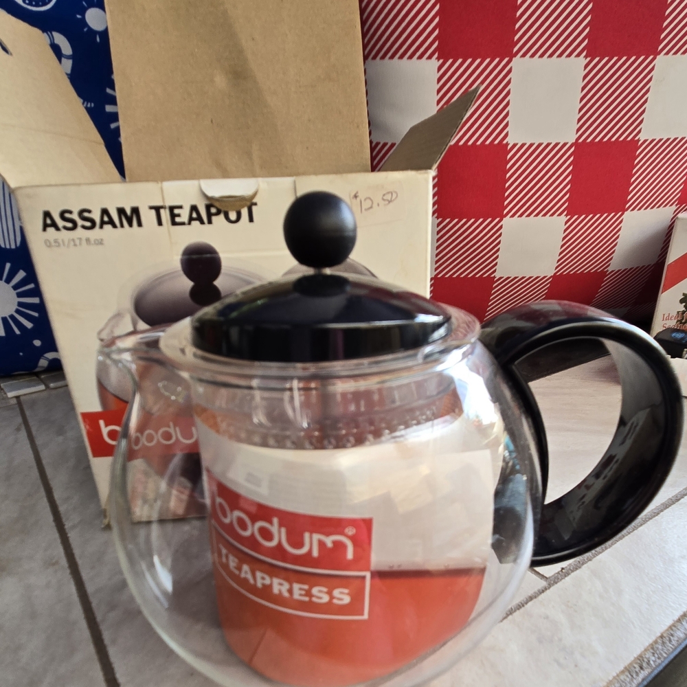 🌺Bodum Assam Glass Teapot New In Box